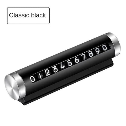 Metal Car Temporary Parking Card Stickers Park Stop in Car-styling Auto Accessories Universal Rotate Phone Number Plate Aluminum