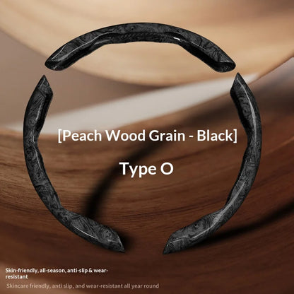 2pcs/3pcs Segmented Peach Wood Texture Universal Steering Wheel Cover Car Interior Accessories Practical Driving Tools Simple
