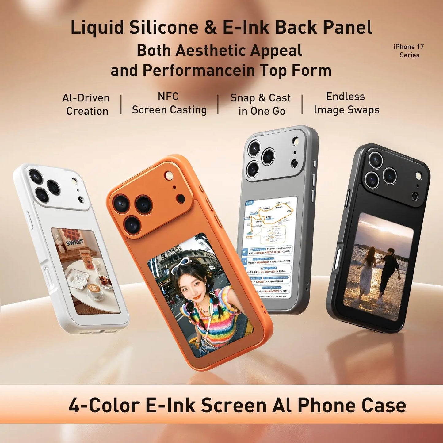 E-Ink NFC iPhone Case – Wireless Display, Battery Free