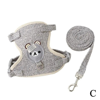 Lovely Small Pet Vest Chest Strap Dog Leash Traction Rope Walking Dog Cat Bunny Vest Harness Poodle Collar Leash Dog Accessories
