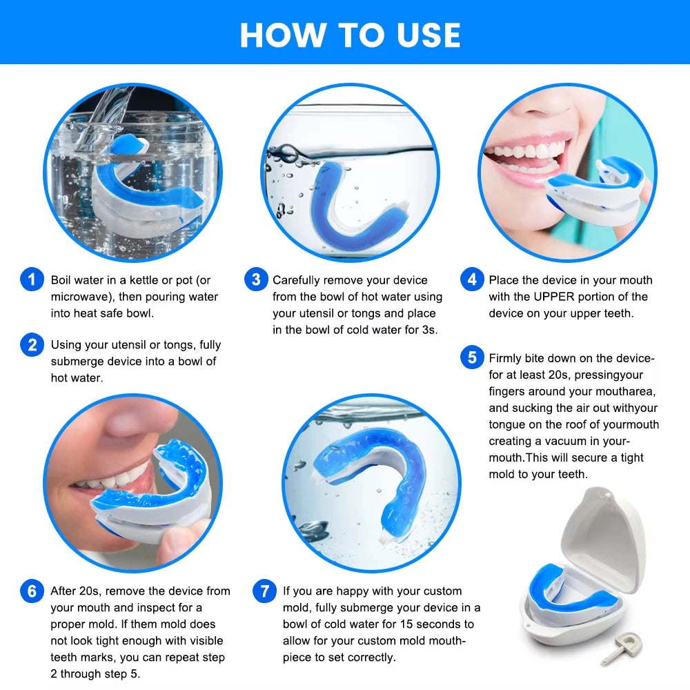 Adjustable Anti-Snore Mouthpiece Sleeping Mouth Guard Stop Snoring Device Nighttime Teeth Protection And Bruxism Relief