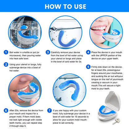 Adjustable Anti-Snore Mouthpiece Sleeping Mouth Guard Stop Snoring Device Nighttime Teeth Protection And Bruxism Relief