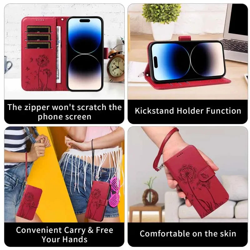 Wallet Leather Case For Samsung Galaxy S25 Ultra S24 Plus A15 A25 A35 A55 A16 A26 A36 A56 S25 Edge S25+ FE 5G Flip Phone Cover