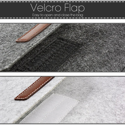 Premium Wool Felt Laptop Sleeve Bag with Mousepad