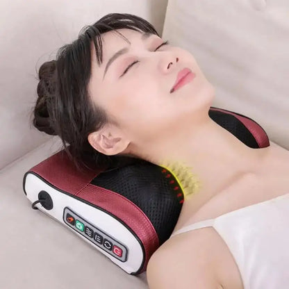 Multifunctional Neck & Shoulder Massage Cushion, Kneading Massage with Warm Compress for Home Daily Relaxation