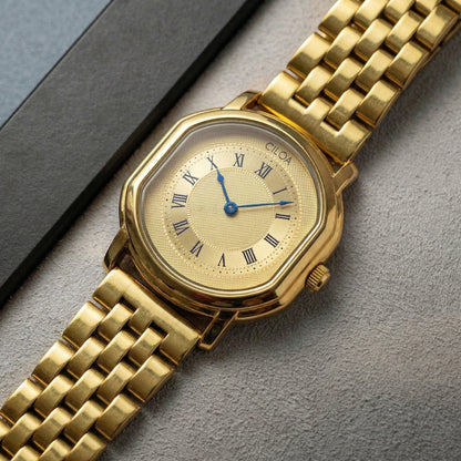 CILOA Men's Retro Roman Numeral Quartz Wristwatch, Business Casual Versatile Watch