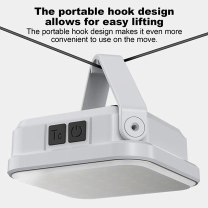 Portable Solar Camping Light Emergency LED Hanging Lamp Rechargeable Outdoor Tent Work Light with Digital Power Display