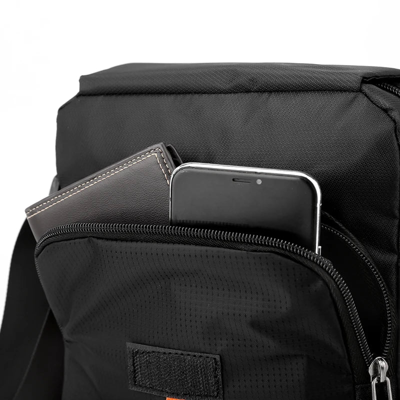Waterproof Oxford Sling Bag Men Anti-Theft Crossbody Messenger Multi-Pocket Phone Pouch Daily Commute Travel Small Zipper Should