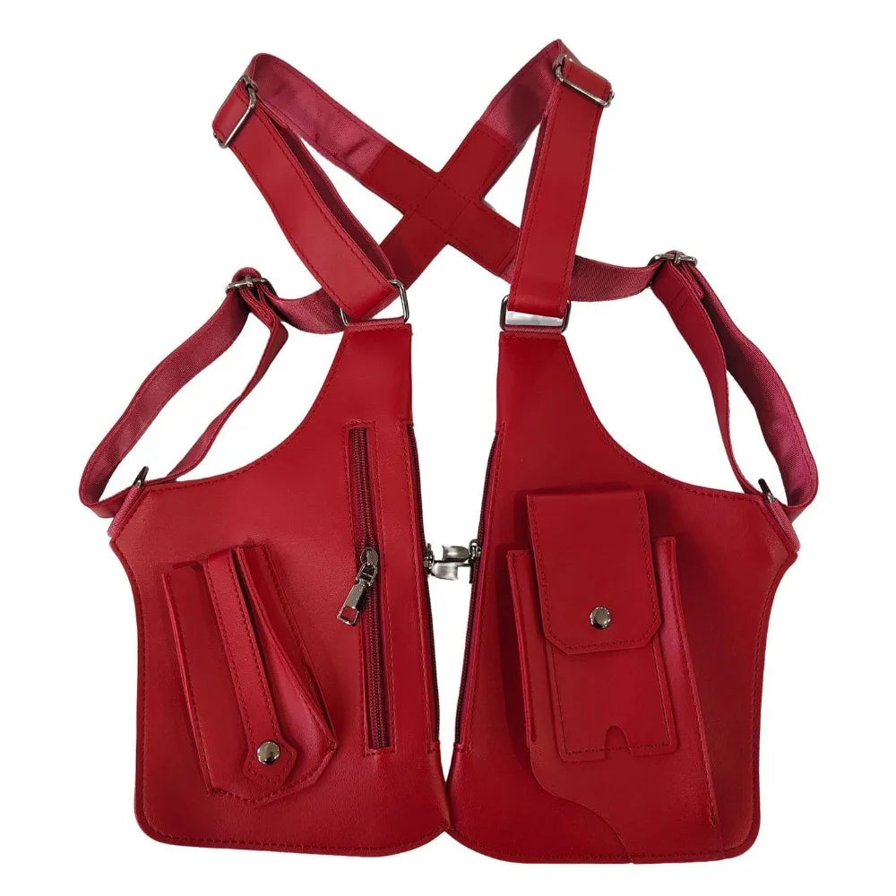 Vintage Double Shoulder Armpit Bag Adjustable Strap Steampunk Underarm Strap Wallet Pocket Gothic Waterproof