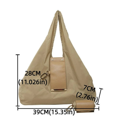 Reusable Mini Keychain Tote Bag Large Capacity Lightweight Foldable Shopping Bag Key Ring Eco-Friendly Expandable Reusable Bag