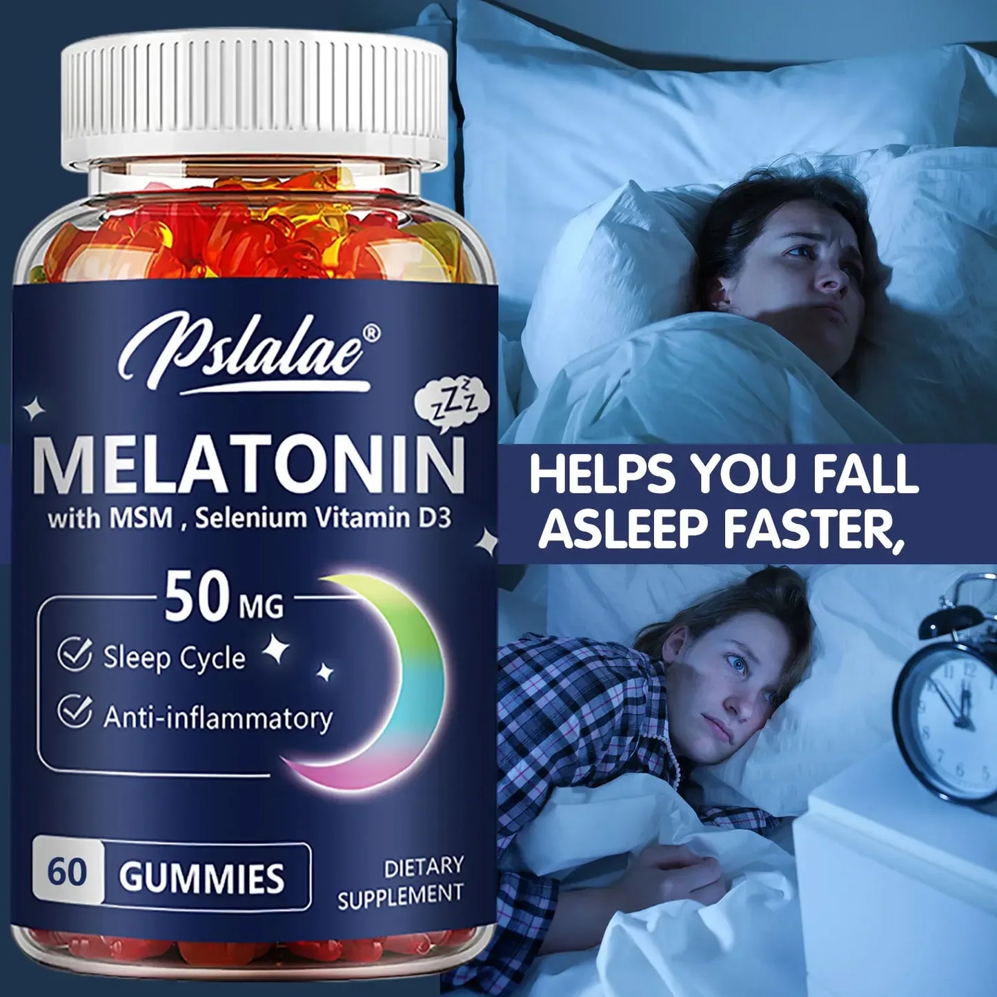 Melatonin Gummies - Sleep Aid, Improve Sleep Quality and Support Deep Sleep - 60 Gummies - Urbizia