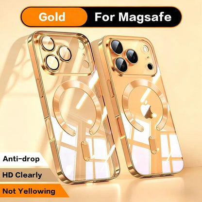 iPhone MagSafe Clear Case – Plating Soft TPU Magnetic Cover