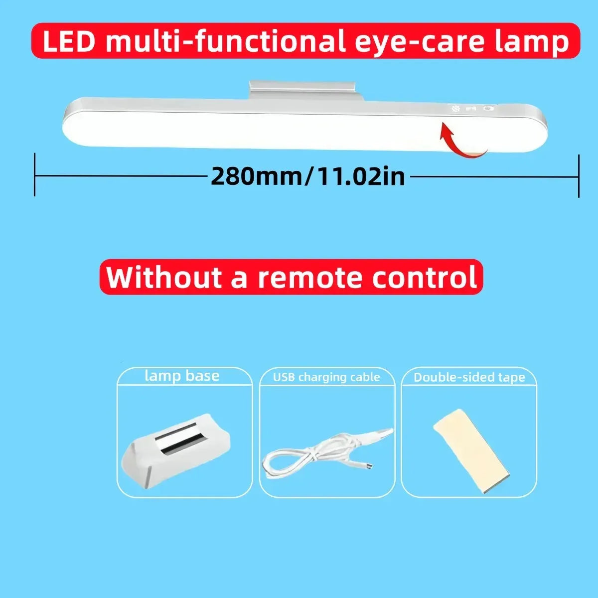 LED Table Lamp Magnetic Hanging USB Rechargeable Desk Lamp 3 Color Reading Light Dimmable Cabinet Closet Wardrobe Night Light - Urbizia