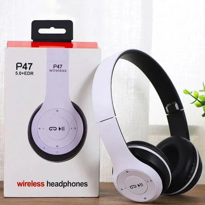 P47 Wireless bluetooth headphone With Mic Headsets Stereo Sound Earphones Sports Gaming Headphones Supports PC Smartphone - Urbizia
