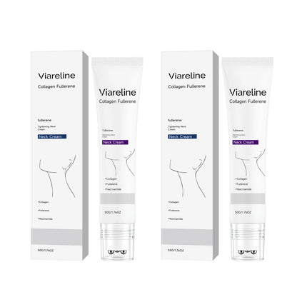 Collagen Fullerene Neck Cream Niacinamide Brightening Jawline Tighten Lift Firming Anti-Wrinkle Neck Care Moisturizing Cream with Rollers