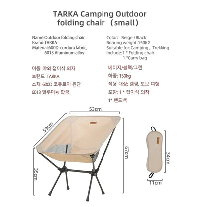 TARKA Foldable Camping Chairs Set Lightweight folding Chair Ultralight  Backpacking Moon Chairs for Garden Picnic Beach Fishing