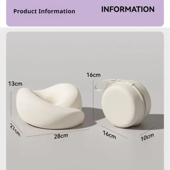 Memory Foam U Shaped Neck Pillow Travel Pillow for Airplane Car Office Nap Cervical Support with Portable Storage Box