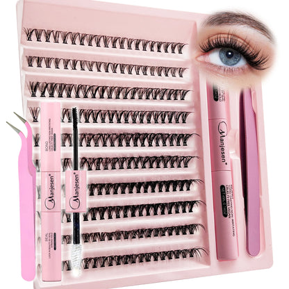 DIY Lashes Extension Kit Eyelashes 200 PCS Clusters Lash Bond and Seal Makeup Tools for Gluing  Lashes Gluing Glue  Accessories