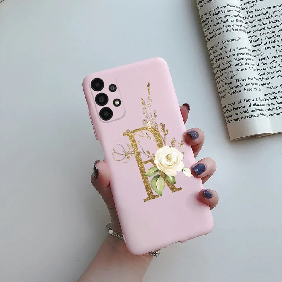 Flower Alphabet Soft TPU Case for Samsung Galaxy A Series