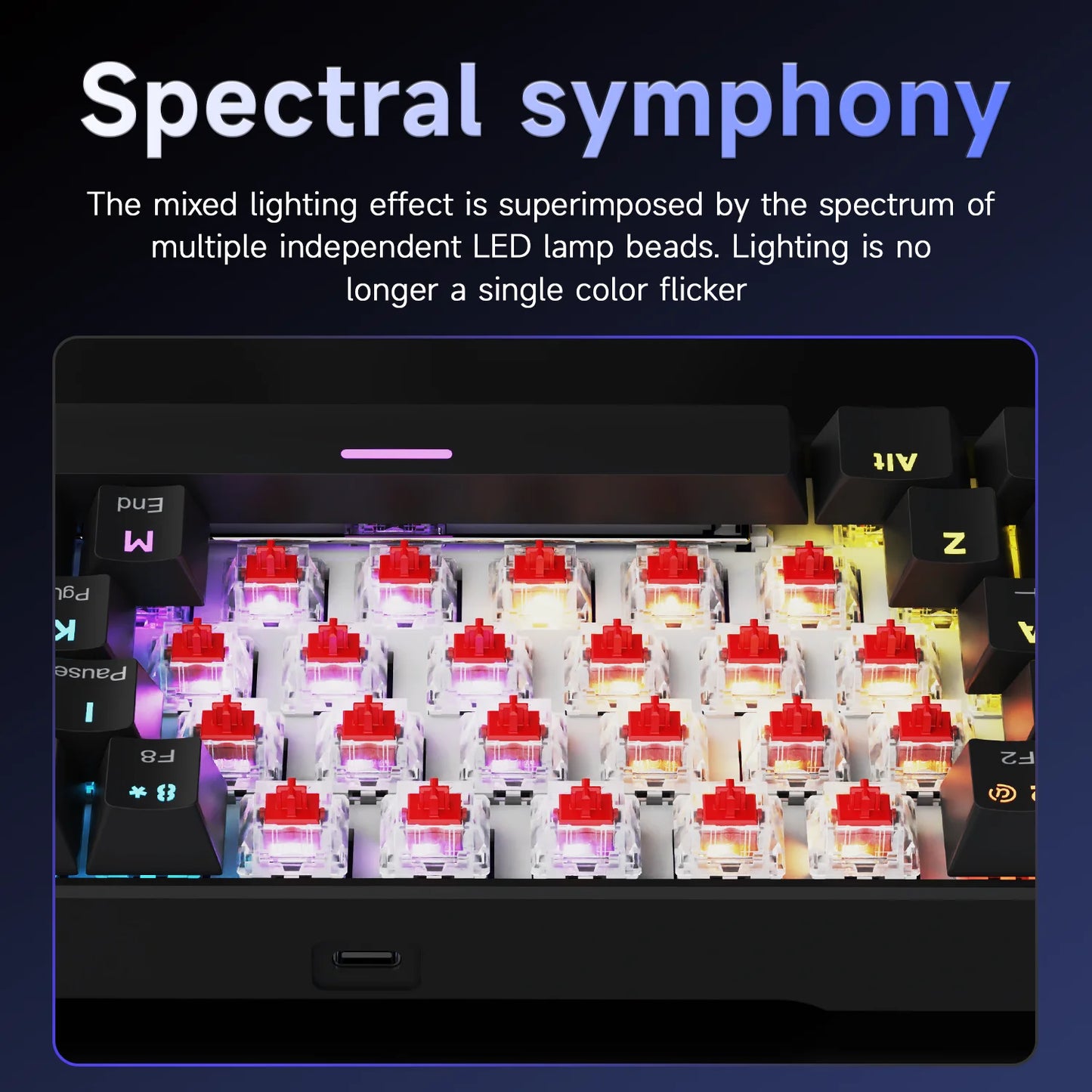 AJAZZ NK61 Wired Gaming Mechanical Keyboard 60% RGB Hot-Swappable 61 Keys Red Switch Mini Keyboard for Gamer PC