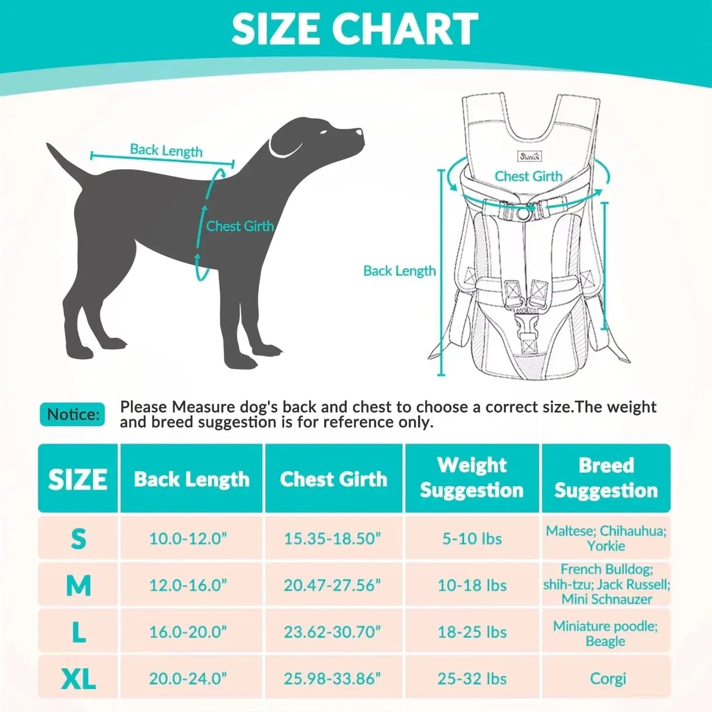 Dogs Carrier Backpack Thickened Sponge Pet Front Dog Carrier Backpacks Outdoor Portable Adjustable Hands Free Dog Backpack - Urbizia
