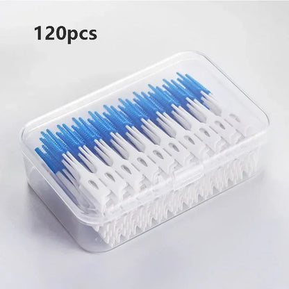 40/120pcs Interdental brush Food grade silicone clean tooth crevices Dental care box toothpicks dental odontología - Urbizia