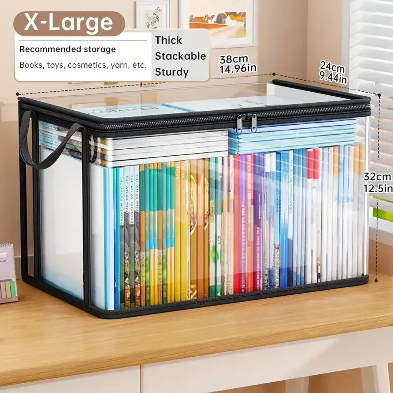 Clear PVC Storage Box | Flip-Top Lid & View Window | Multi-Use Organizer for Toys, Crafts & Supplies | Durable Gift Container - Urbizia