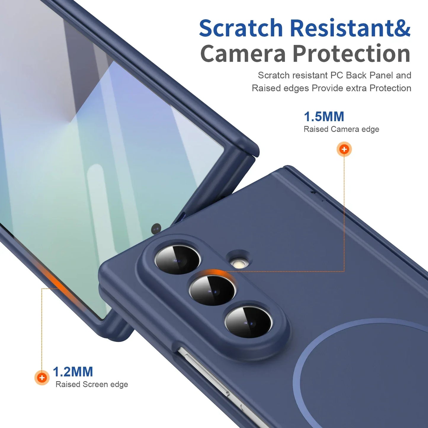 Hinge Protective Magnetic Phone Case for Samsung Galaxy Z Fold 7 6 5 4 3 5G for Magsafe Fold7 Fold6 with Screen Protector Cover