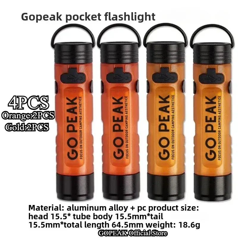 GOPEAK Pocket Mini Flashlight Outdoor Key Clip Cap Ambient Led Long Endurance Disaster Relief Emergency 5050 Small Light - Urbizia