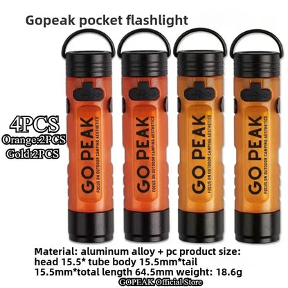 GOPEAK Pocket Mini Flashlight Outdoor Key Clip Cap Ambient Led Long Endurance Disaster Relief Emergency 5050 Small Light - Urbizia
