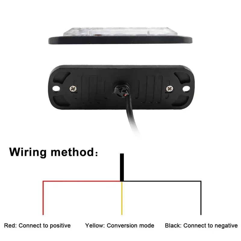 12V 24V Led Strobe Warning Light Emergency Stroboscope Grille Flashing Light bar Truck Car Beacon Lamp Amber Traffic Light Amber - Urbizia