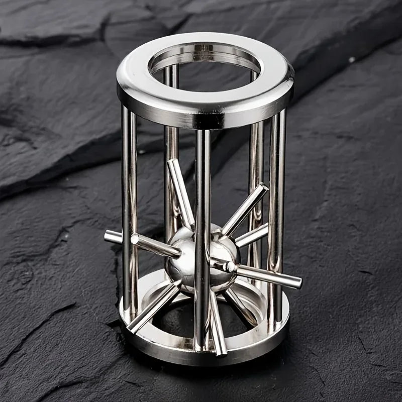 Stainless Steel Cage Challenge Puzzle Toy for Focus & Logic
