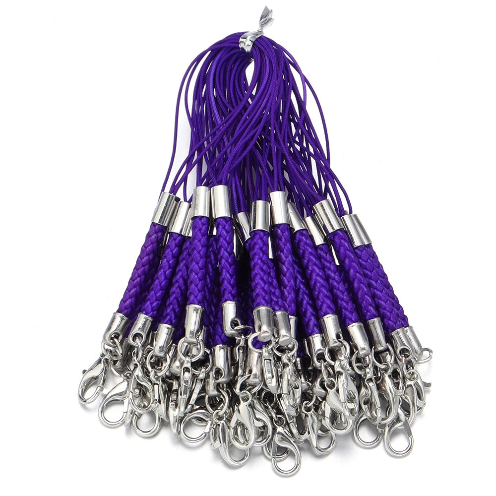 10/20pcs Keychain Rope with Lobster Clasp Jump Rings Lanyard Lariat Strap Cord For DIY Phone Case Decoration Making Supplies