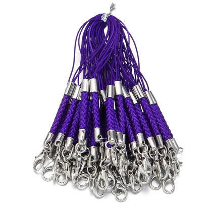 10/20pcs Keychain Rope with Lobster Clasp Jump Rings Lanyard Lariat Strap Cord For DIY Phone Case Decoration Making Supplies