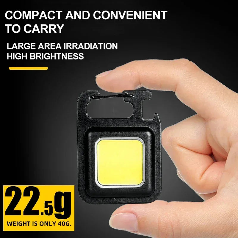 Super Bright MINI COB Keychain Flashlight Charging Lamp Camping Lights with Magnet 3 Lighting Modes for Camping Home - Urbizia