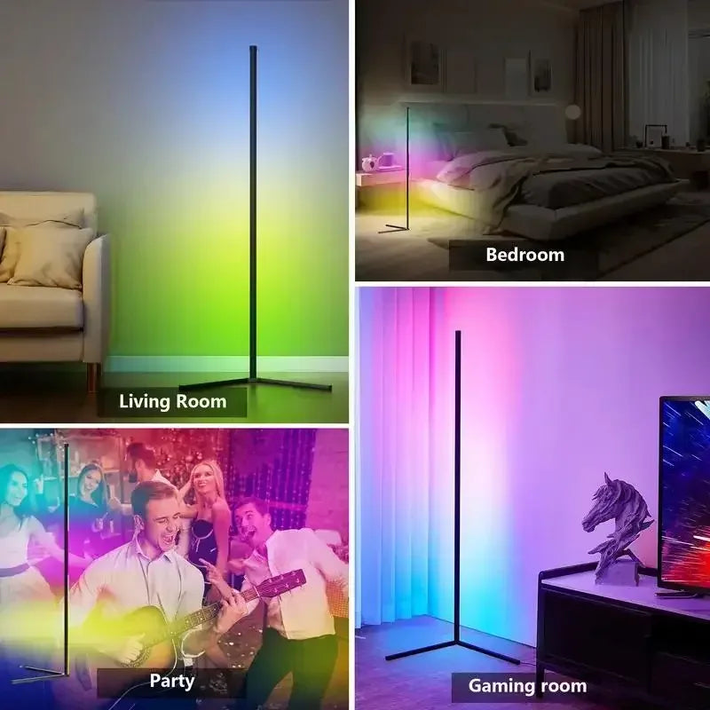 RGB Dream Color Floor Lamp with Music Sync Modern 16 Million Color Changing Standing Mood Light For Bedroom Living Room - Urbizia