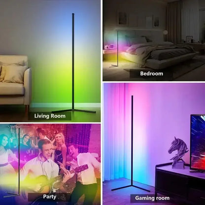 RGB Dream Color Floor Lamp with Music Sync Modern 16 Million Color Changing Standing Mood Light For Bedroom Living Room - Urbizia