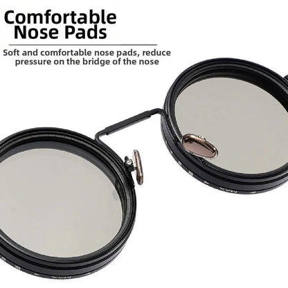 ND9 Anti-UV Sunglasses Round 9 Level Dimming Adjustable Dimming Sunglasses Retro with Glasse Case Outdoor Eyewear Fishing