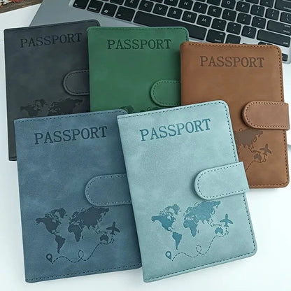 10 Colors Men Women PU Leather Travel Mad Passport Cover Holder Case Ticket Wallet with Credit Card Holder Protector Cover