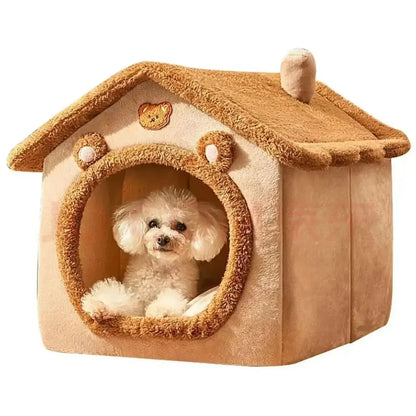 Indoor Warm Dog House Soft Pet Bed Tent House Dog Kennel Cat Bed Removable and Washable Cushion Suitable Four Season Universal - Urbizia