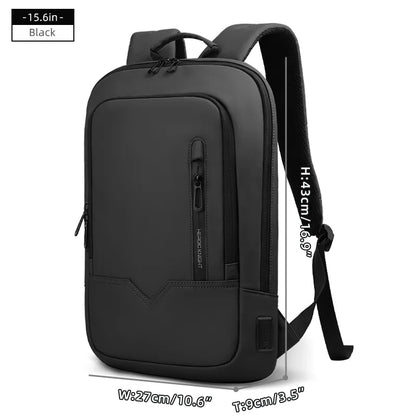 Heroic Knight Thin Male Work Backpack Multifunctional Fashion 15.6 In Laptop Backpack Casual Waterproof Business Travel Daypack