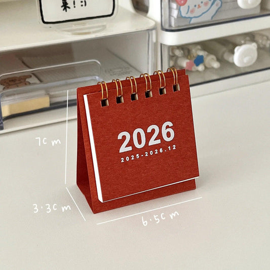 2026 Mini Simple Desk Calendar - Creative Spiral-Bound Calendar for Desktop Decoration & Office Stationery - Urbizia