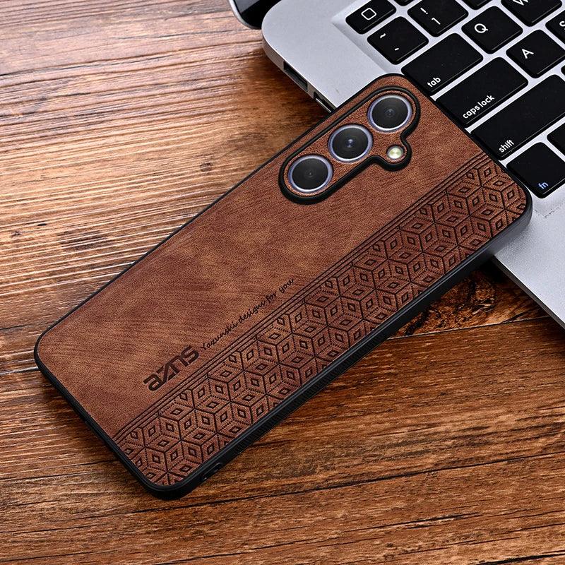 Matte Leather Shockproof Back Case for Samsung Galaxy S25