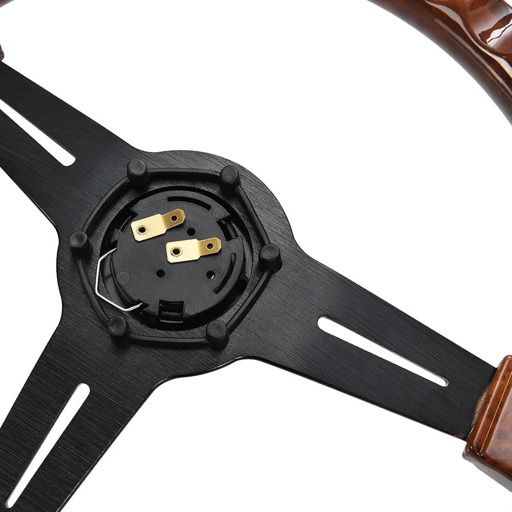 Universal 14 Inch Wood Grain Racing Steering Wheel 350mm Retro Deep Corn Drifting Sport Steering Wheels