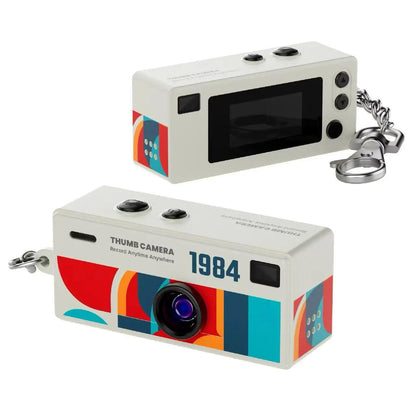 CHEGIT Thumb Keychain Camera 0.96inch Mini Action Camera Retro Support Memory Card 1080P Very Small Camcorder Video Recorder