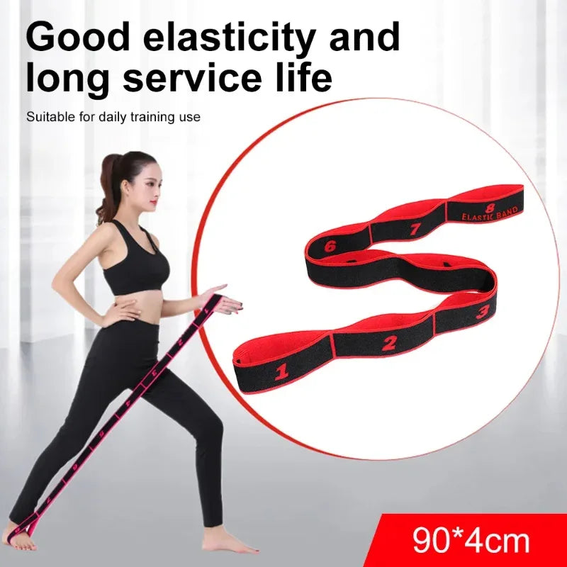 8/10 Sections Dance Resistance Band Yoga Stretching Pilates Fitness Digital Elasticity Elastic Stretch Training Tension Belt - Urbizia