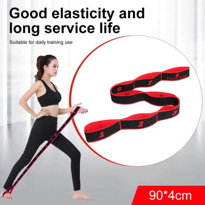 8/10 Sections Dance Resistance Band Yoga Stretching Pilates Fitness Digital Elasticity Elastic Stretch Training Tension Belt - Urbizia
