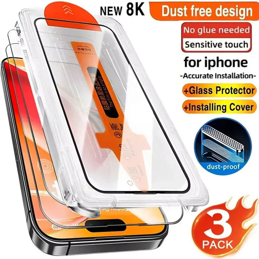 3-Pack HD Tempered Glass Screen Protector iPhone
