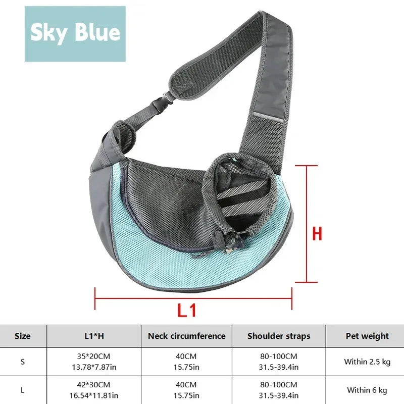 1Pc Dog out backpack,Dog Sling Carrier Breathable Mesh Travel Crossbody Bag For Puppy Cat Hiking Camping - Urbizia
