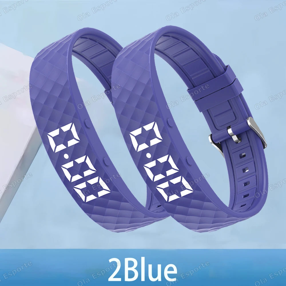 2026 Outdoor Smartwatch Sports Bracelet Vibration Alarm Clock Reminder Sleep Monitoring 24 Hours Pedometer Rechargeable Bracelet
